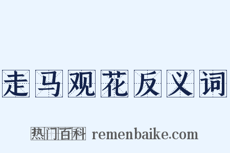 走马观花反义词是什么意思的图片